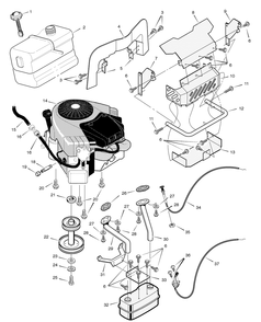 Engine Mount Assembly Diagram and Parts List for 461000X8A 2003 Briggs and Stratton Lawn Tractor